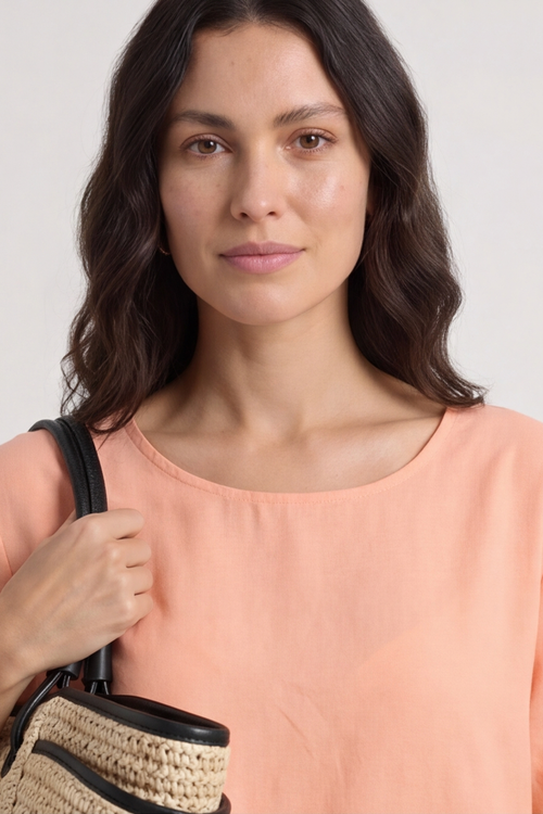 Nova Linen Dress Orange - Image 5