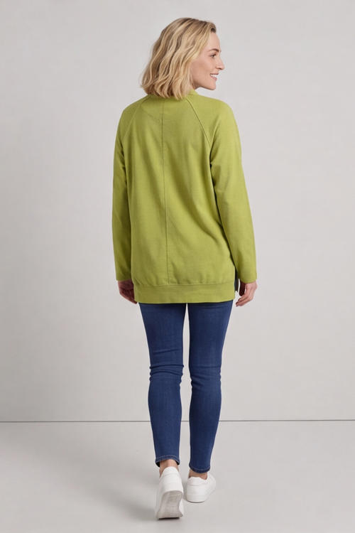 Nyree Button Cotton Top Green - Image 4