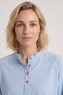 Nyree Button Cotton Top Light Blue