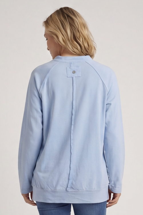 Nyree Button Cotton Top Light Blue - Image 5