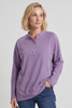 Nyree Button Cotton Top Purple