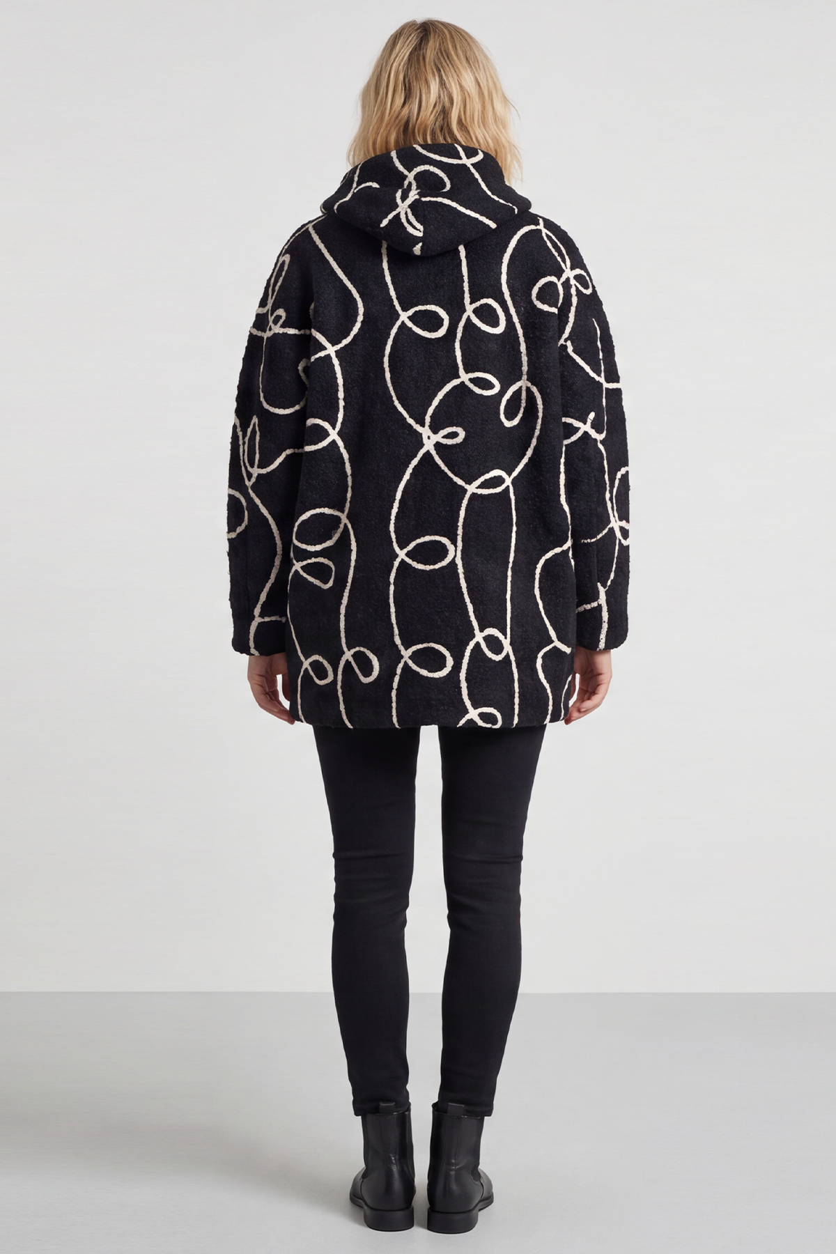 Olympia Embroidered Pattern Wool Jacket Black