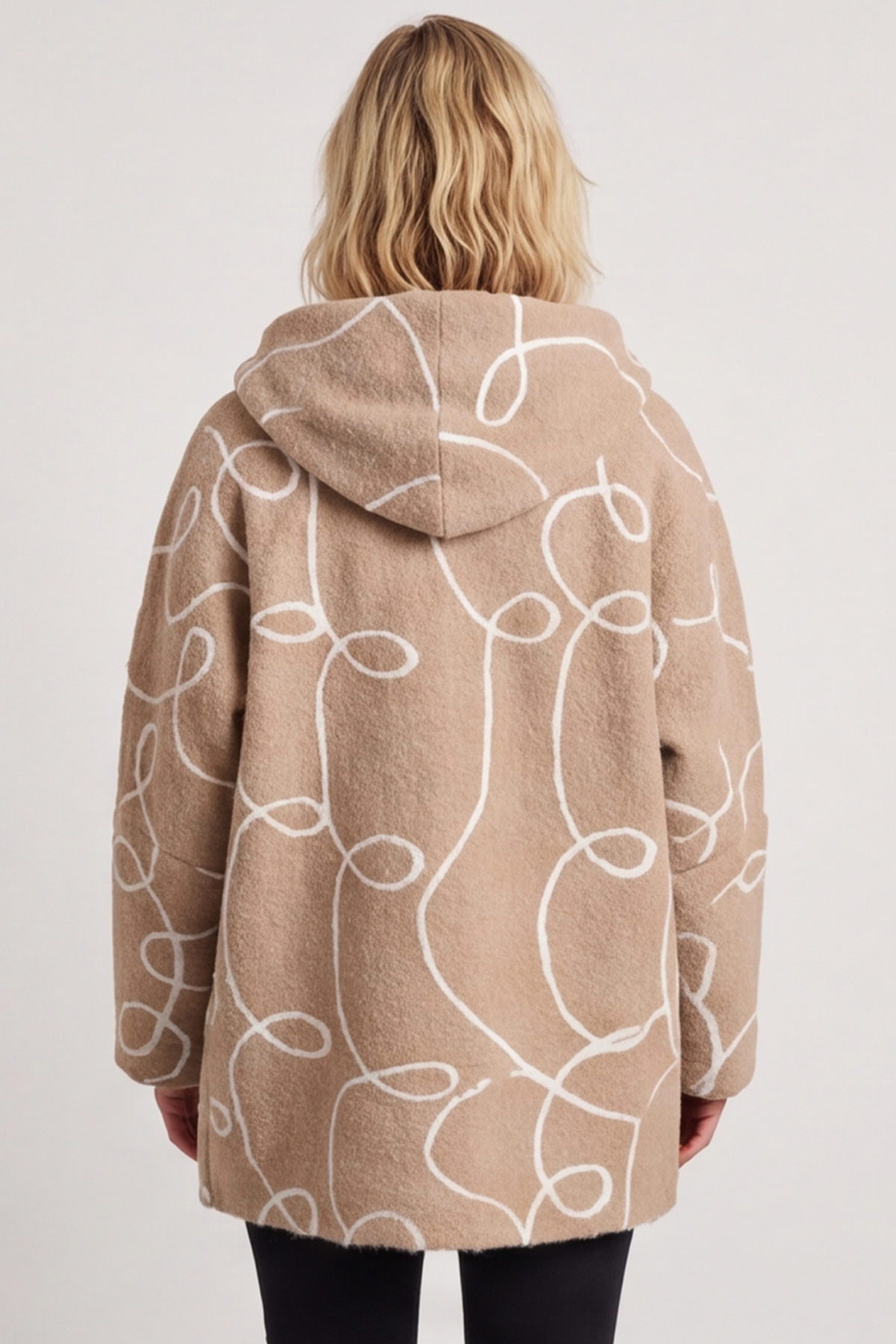 Olympia Embroidered Pattern Wool Jacket Camel