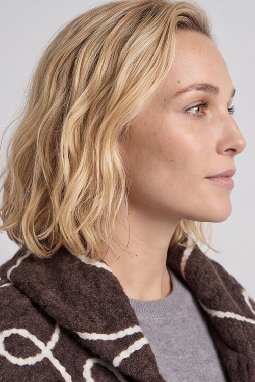 Olympia Embroidered Pattern Wool Jacket Cocoa - Image 5