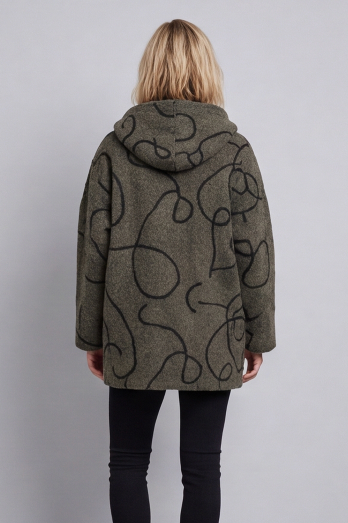 Olympia Embroidered Pattern Wool Jacket Khaki