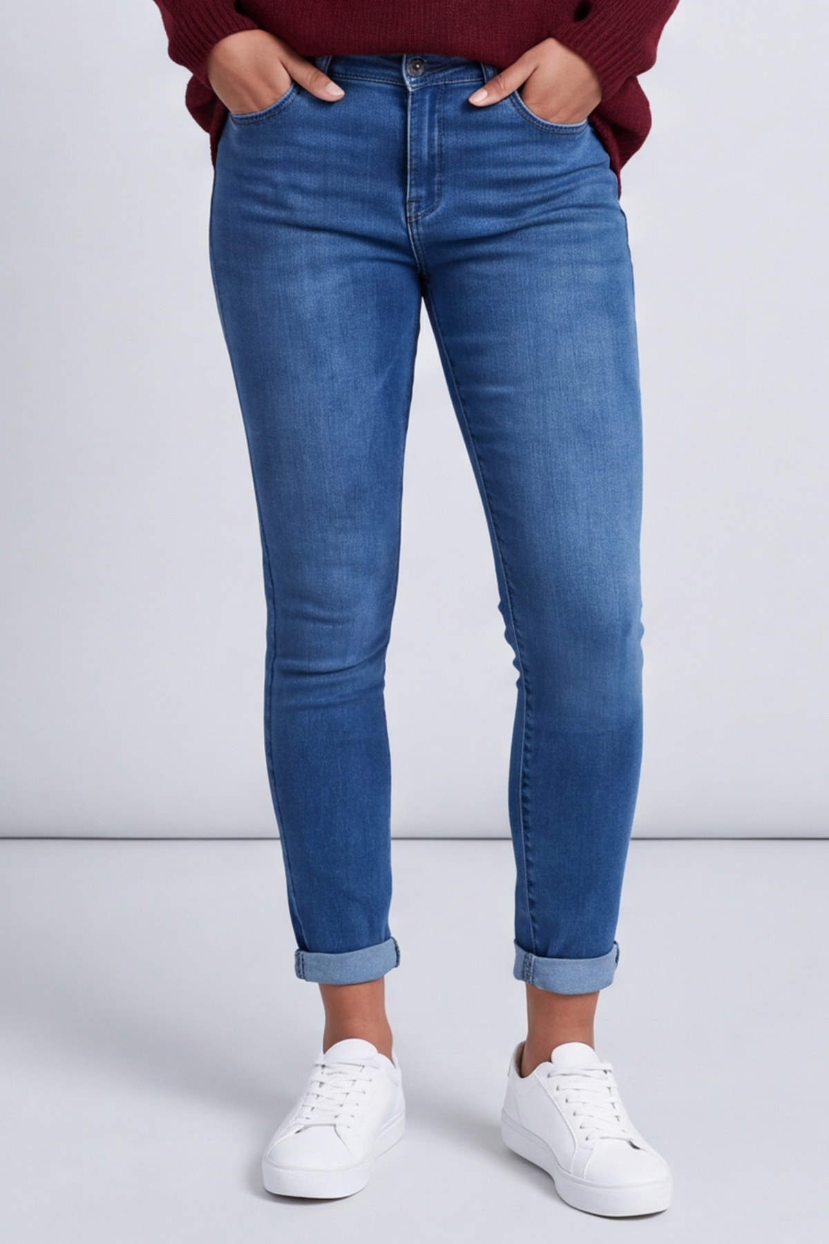Only High Waist Skinny Jeans Mid Denim