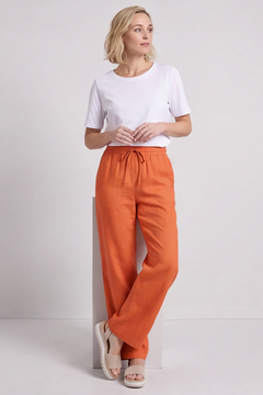Elena Linen Orange Trousers