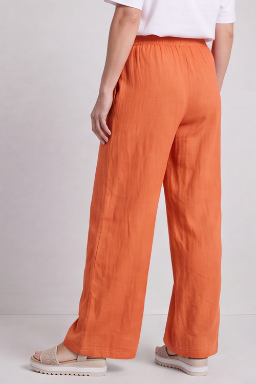 Elena Linen Orange Trousers - Image 5
