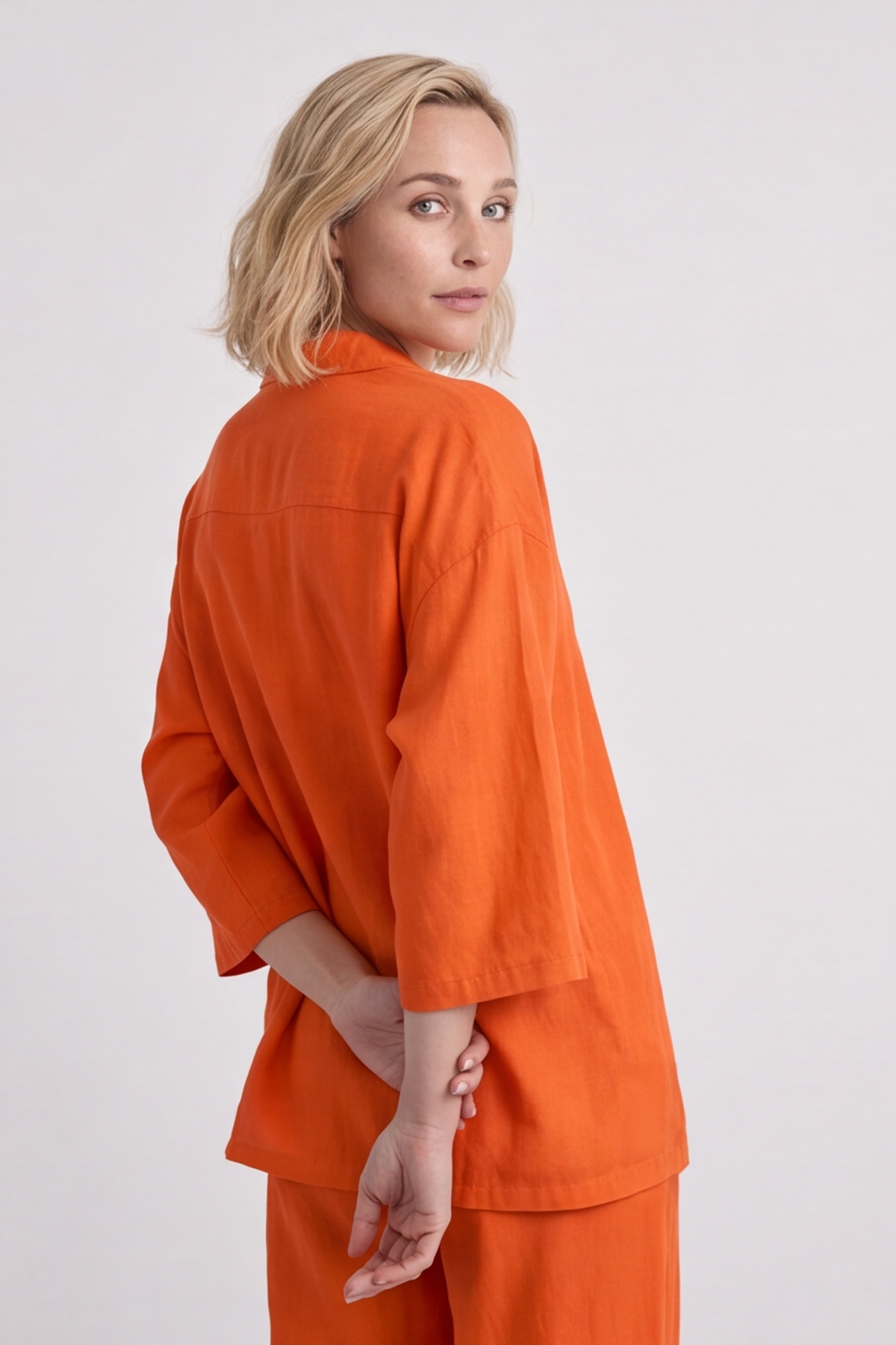 Elena Linen Orange Trousers