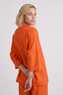 Aura Button Orange Linen Top