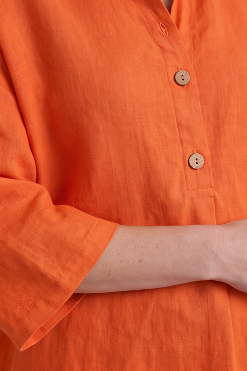Elena Linen Orange Trousers - Image 8