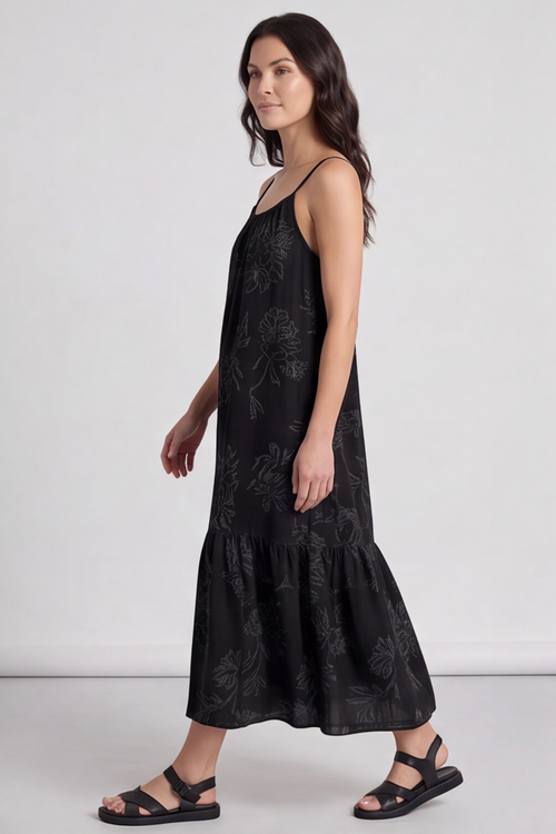 Oswin Print Strap Charcoal Dress - Image 2