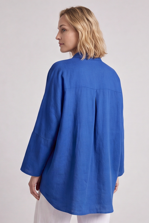 Adrielle Linen Shirt Colbalt - Image 3
