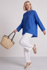 Adrielle Linen Shirt Colbalt