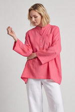 Adrielle Linen Shirt Hot Pink Hot Pink - Adrielle Linen Shirt Hot Pink