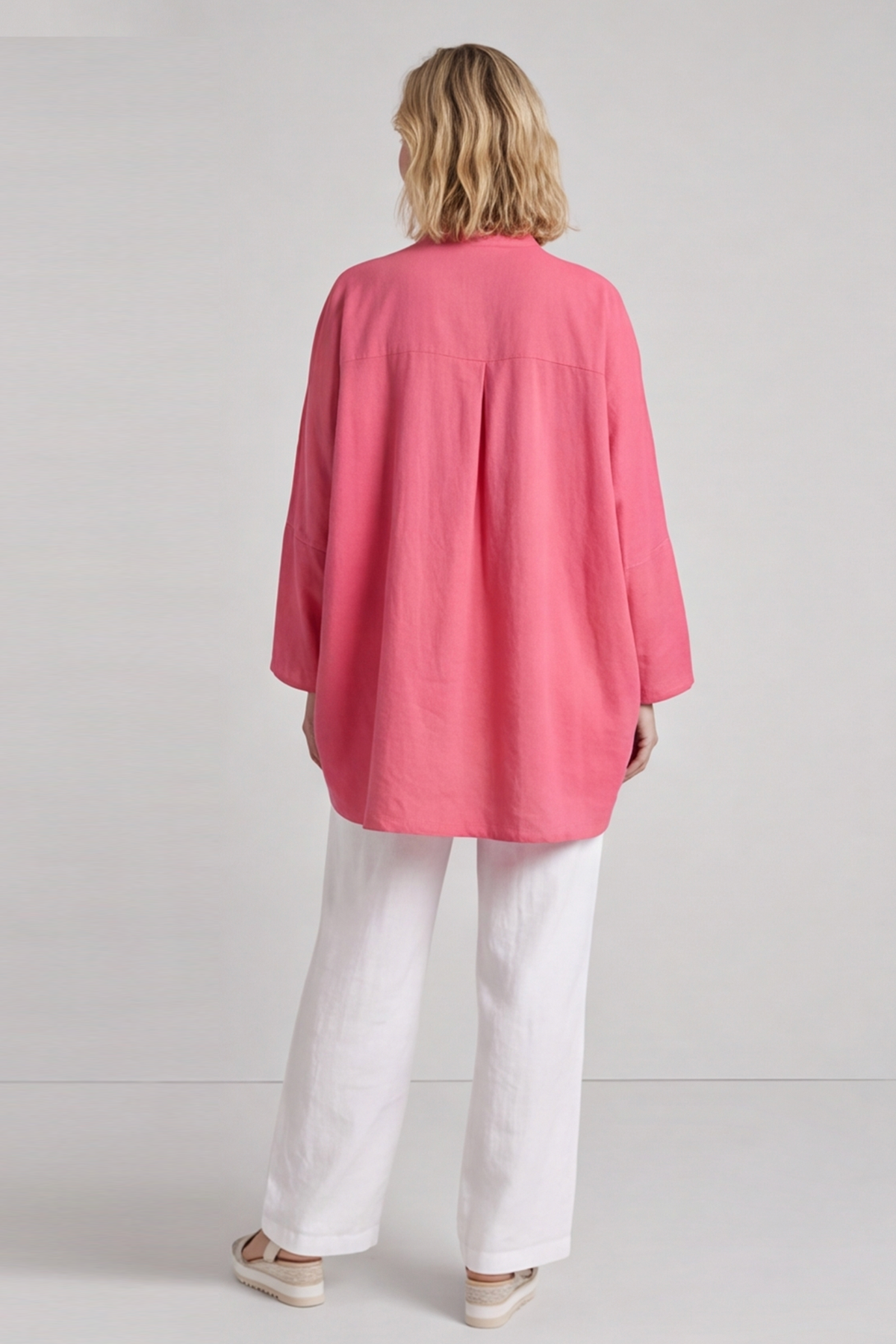 Adrielle Linen Shirt Hot Pink