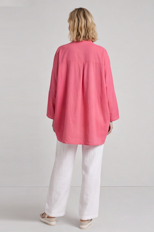 Adrielle Linen Shirt Hot Pink - Image 6