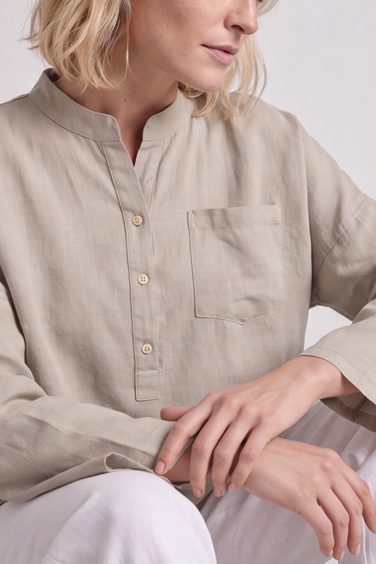Adrielle Linen Shirt Stone