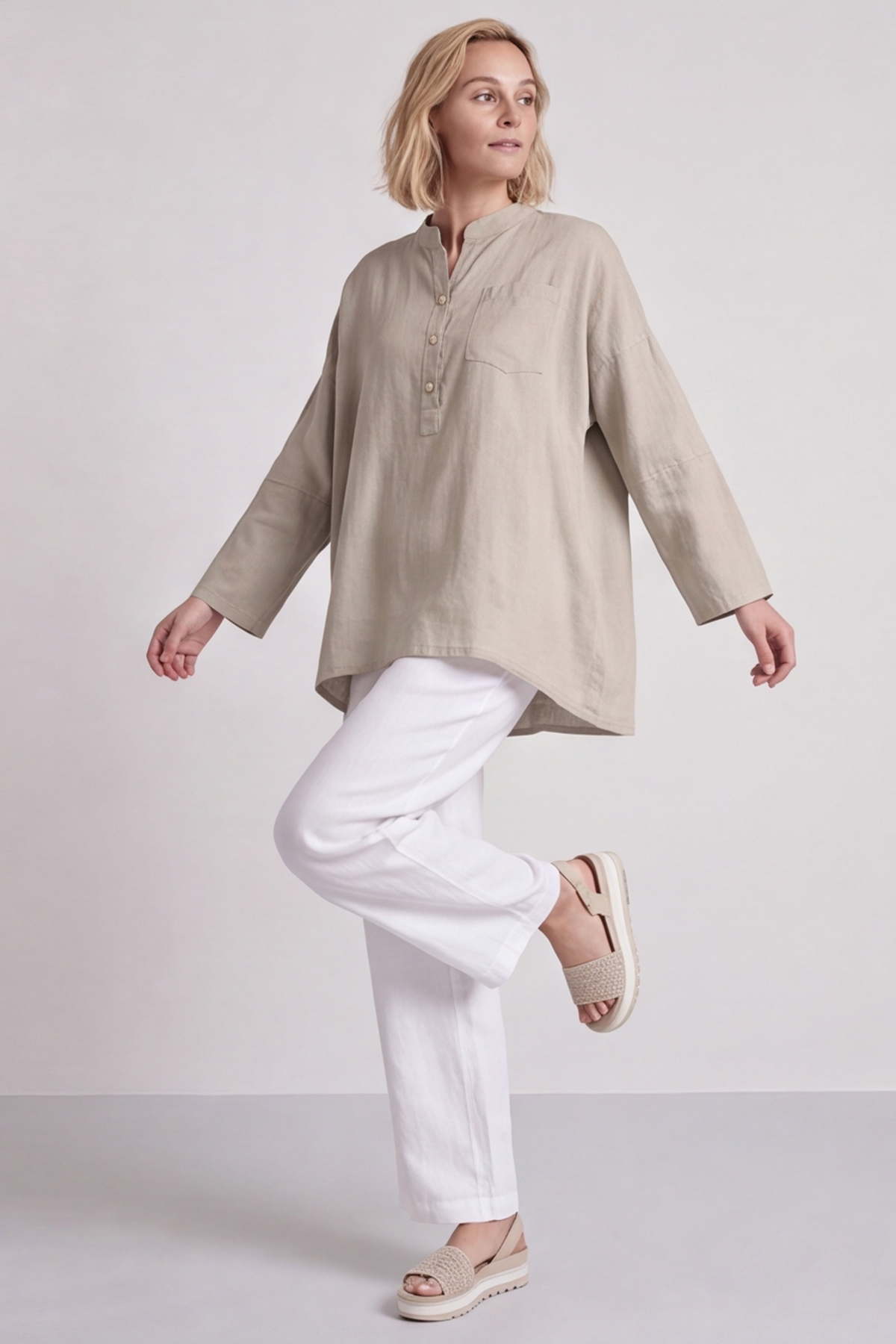 Adrielle Linen Shirt Stone