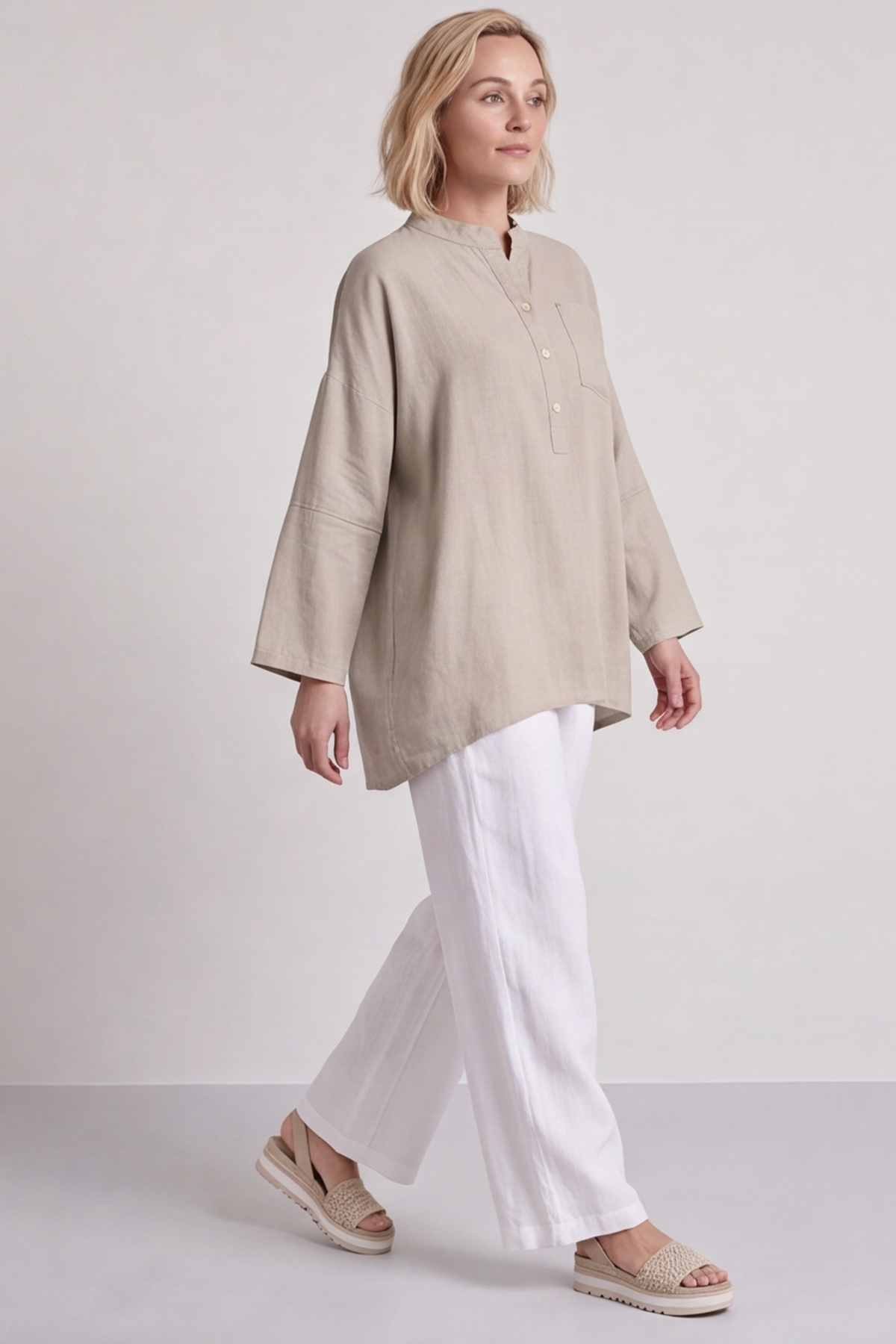 Adrielle Linen Shirt Stone