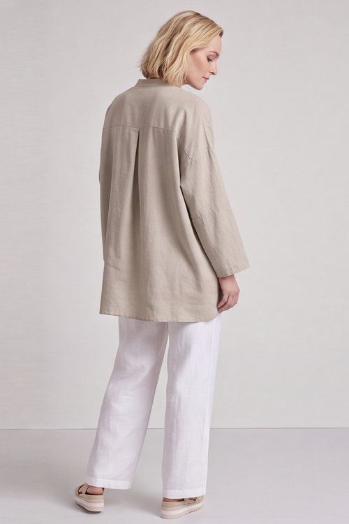 Adrielle Linen Shirt Stone - Image 3