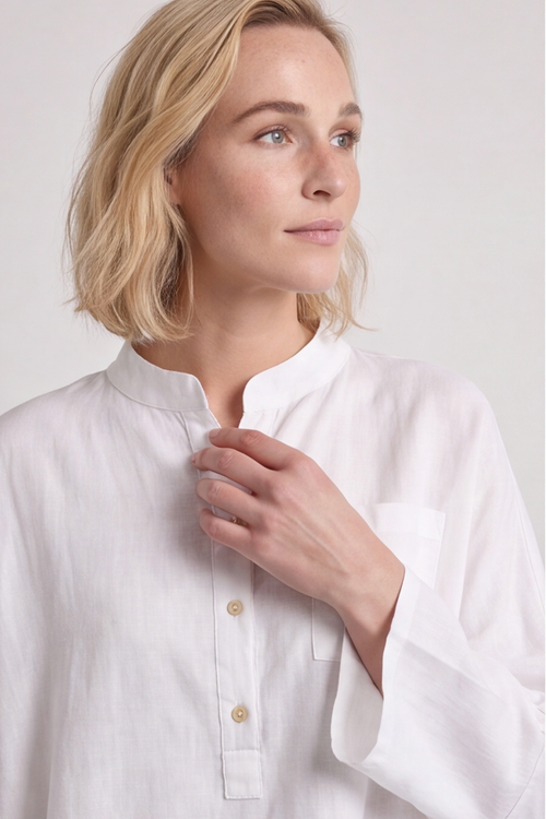 Adrielle Linen Shirt White - Image 5