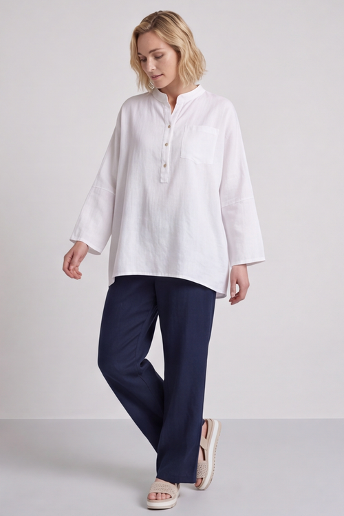 Adrielle Linen Shirt White - Image 2