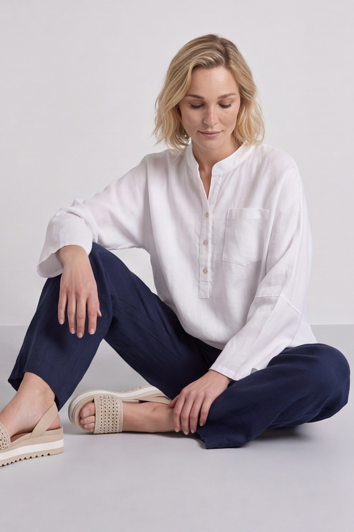 Adrielle Linen Shirt White