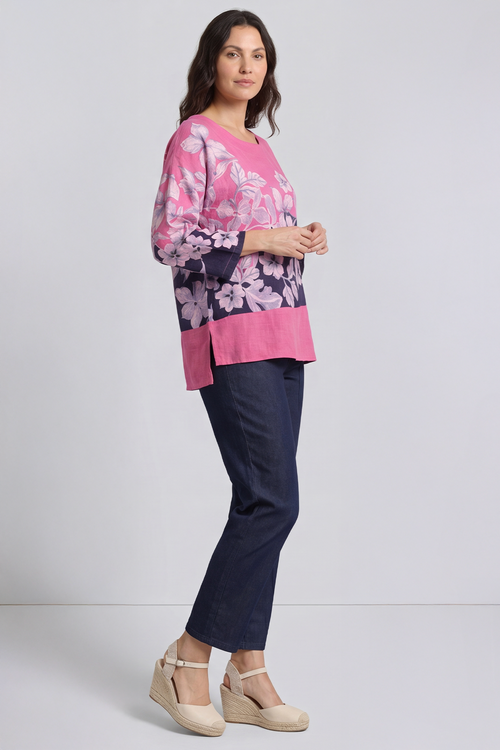Paitlyn Print Cotton Top Fuchsia - Image 5
