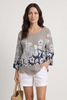Paitlyn Print Cotton Top Mocha