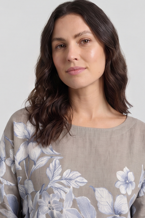 Paitlyn Print Cotton Top Mocha - Image 5
