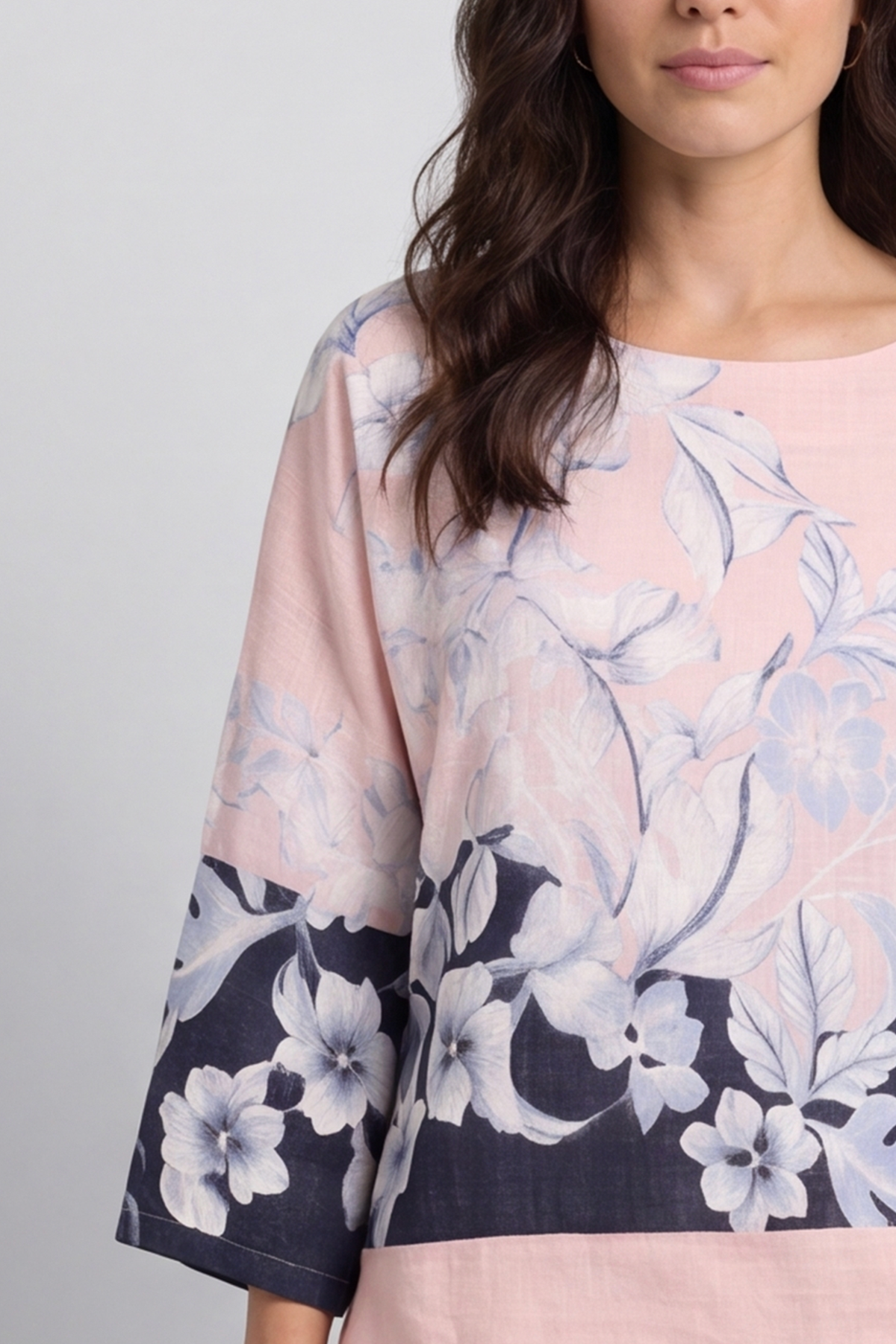 Paitlyn Print Cotton Top Pink