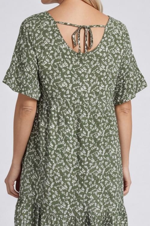 Pamber Ditsy Print Tunic Khaki - Image 6