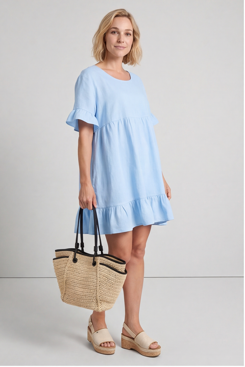 Pamber Linen Tunic Light Blue - Image 4