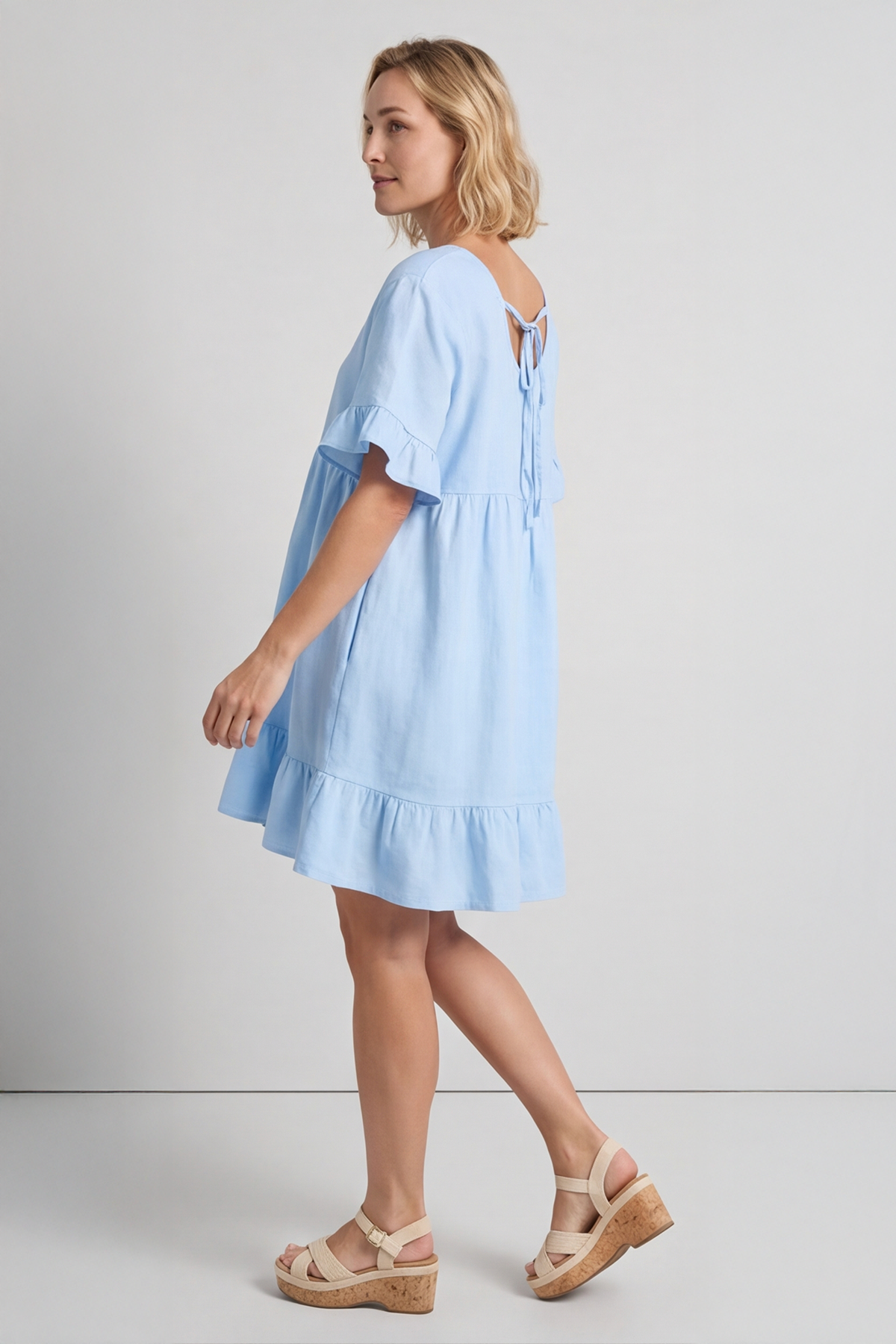 Pamber Linen Tunic Light Blue