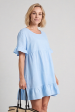 Pamber Linen Tunic Light Blue Light Blue - Pamber Linen Tunic Light Blue