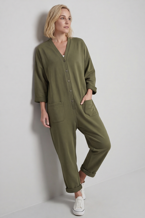Paulton Jersey Boilersuit Khaki - Image 1