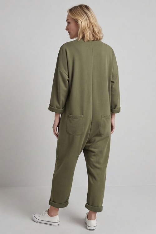 Paulton Jersey Boilersuit Khaki - Image 4