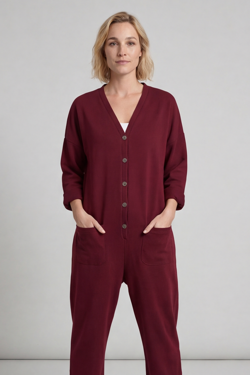 Paulton Jersey Boilersuit Wine - Image 1