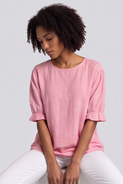 Ariana Cotton Tunic Top Baby Pink