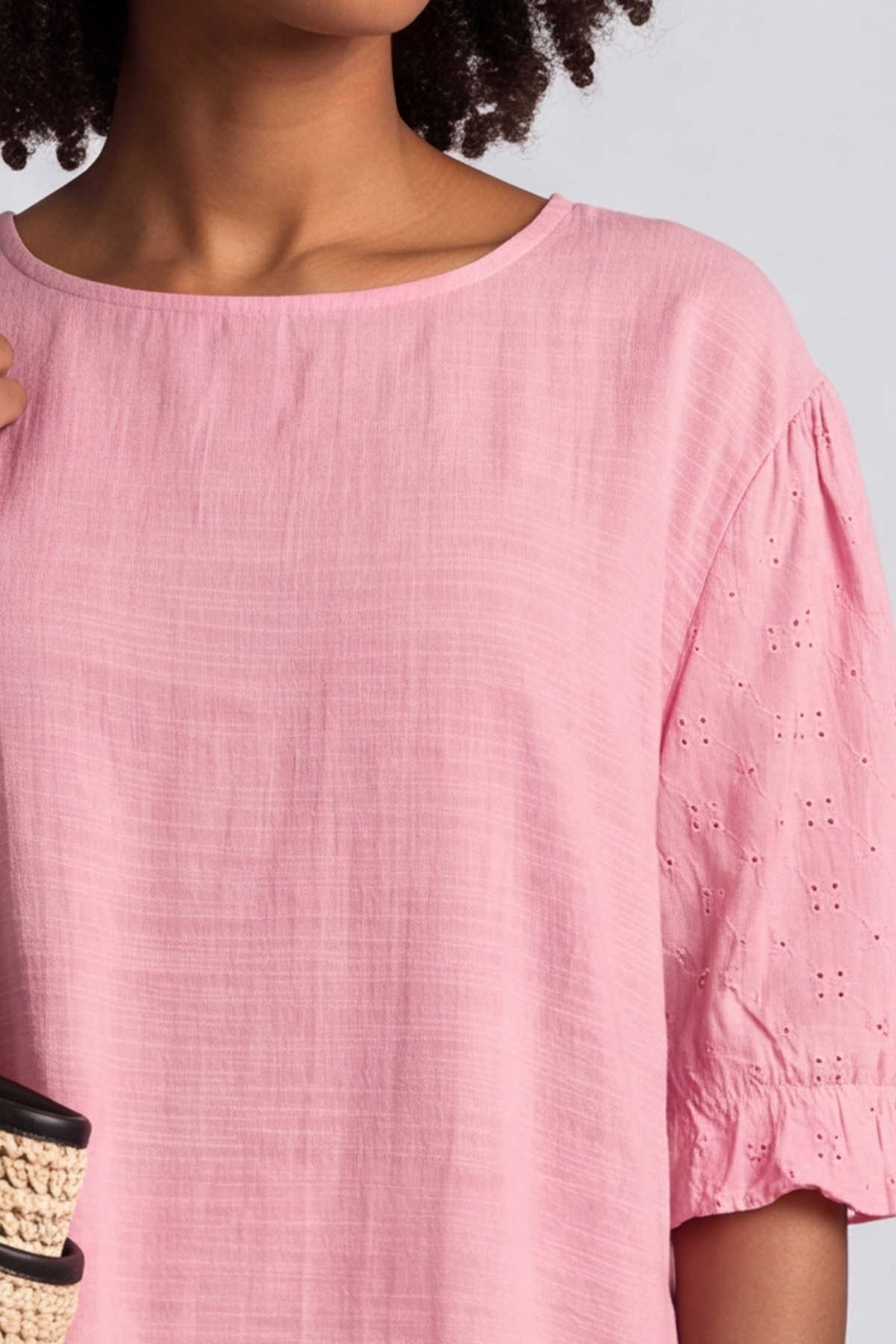 Ariana Cotton Tunic Top Baby Pink