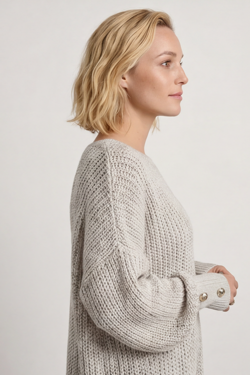 Peggy Knitted Jumper Stone - Image 2