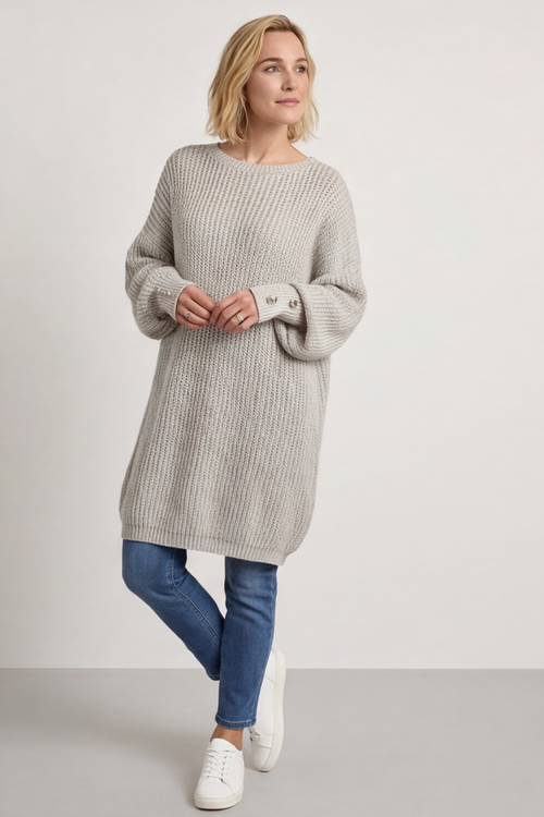 Peggy Knitted Jumper Stone - Image 1