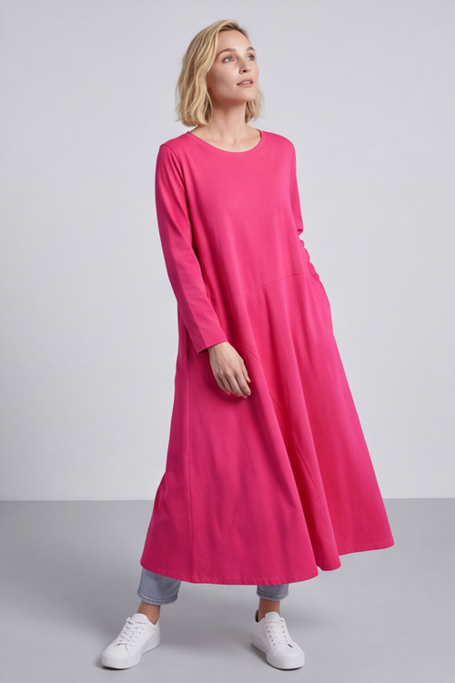 Penny Cotton Dress Fuchsia - Image 4