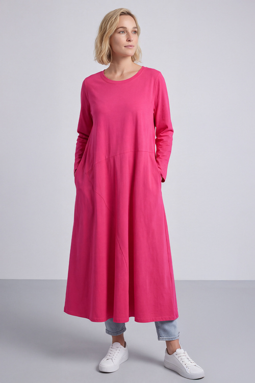 Penny Cotton Dress Fuchsia - Image 3