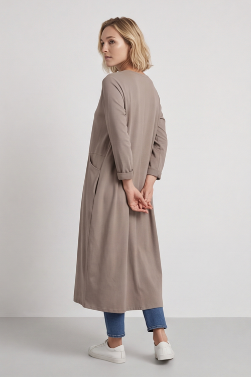 Penny Cotton Dress Mocha - Image 3