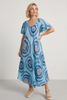 Philomena Circle Print Dress Blue