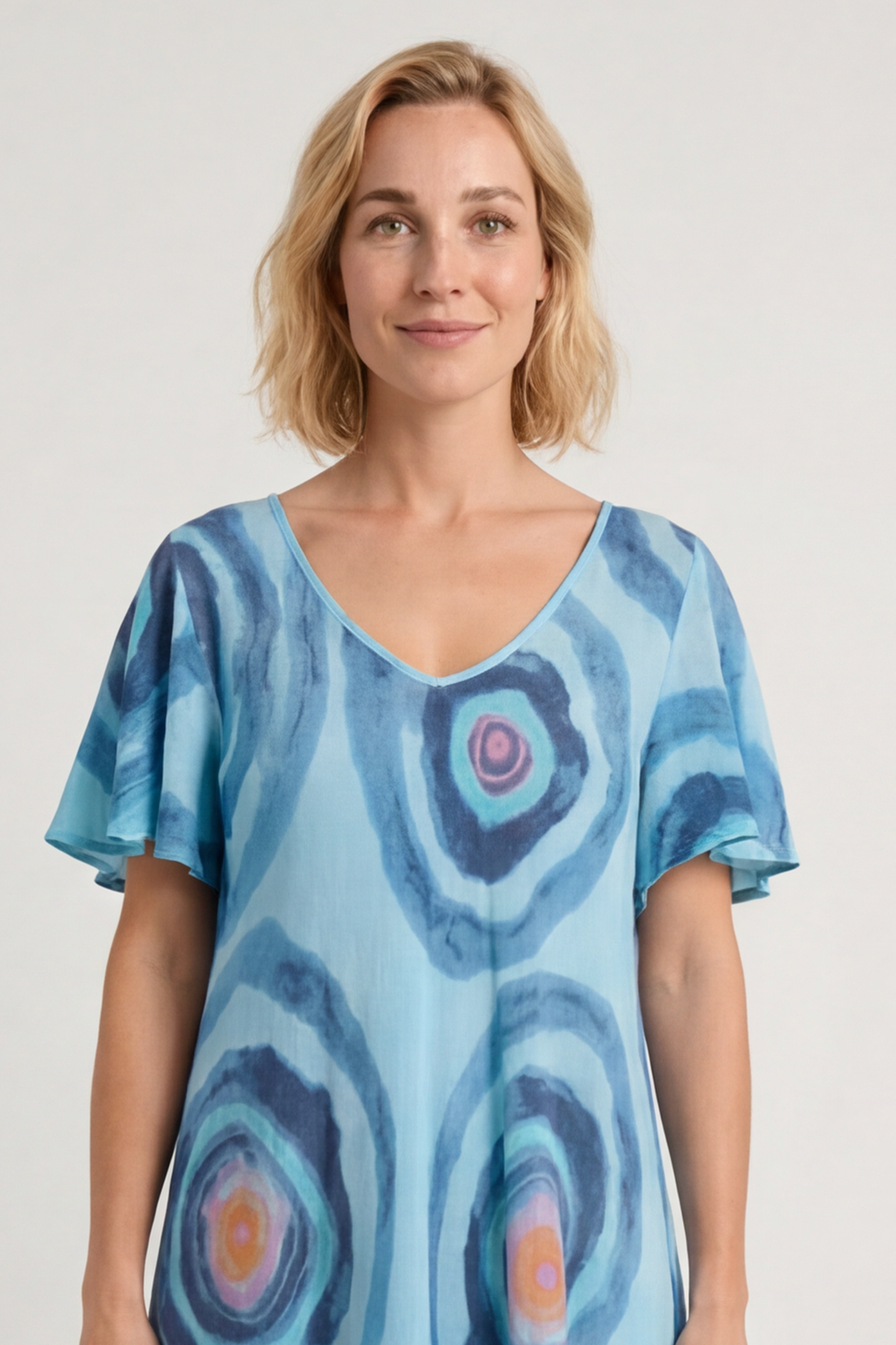 Philomena Circle Print Dress Blue