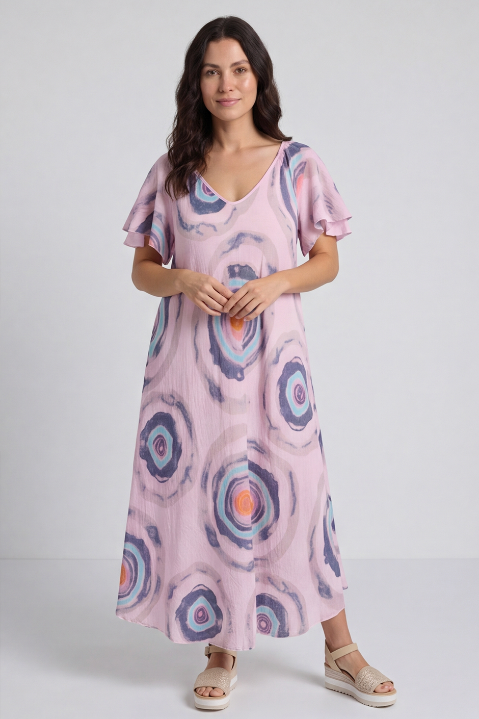 Philomena Circle Print Dress Pink