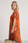 Philomena Circle Print Dress Orange